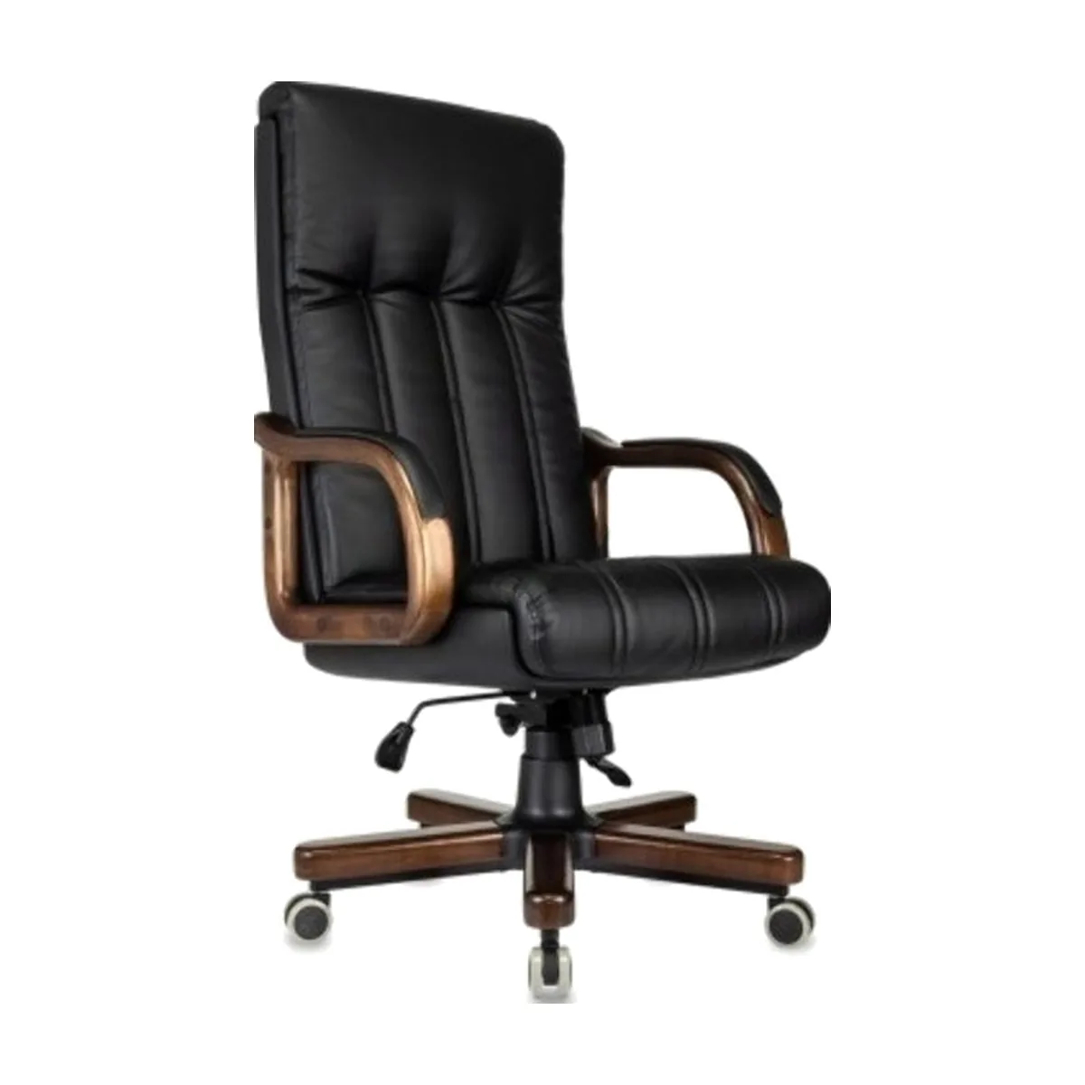 Кресло руководителя Бюрократ T-9932Walnut черный, эко.кожа, крестов. металл/дерево