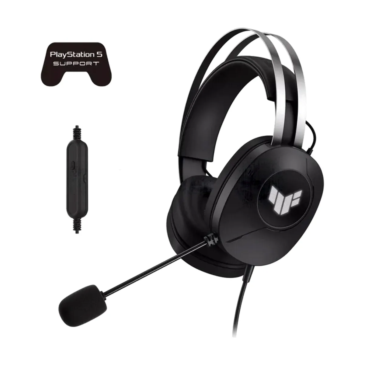 Гарнитура ASUS TUF Gaming H1 Gen II чёрный, проводная, USB, подсветка, совместимость с PS5
