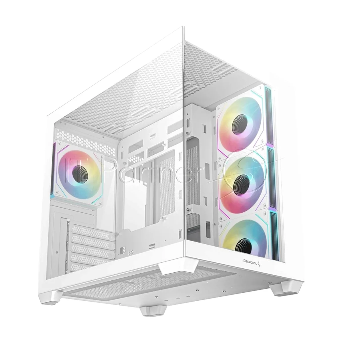 Компьютерный корпус Deepcool CG530 4F WH без БП, боковое окно (панорама), 3x120мм ARGB Reverce вентилятора на боковой стенке, 1x120мм ARGB вентилятор сзади, белый, ATX