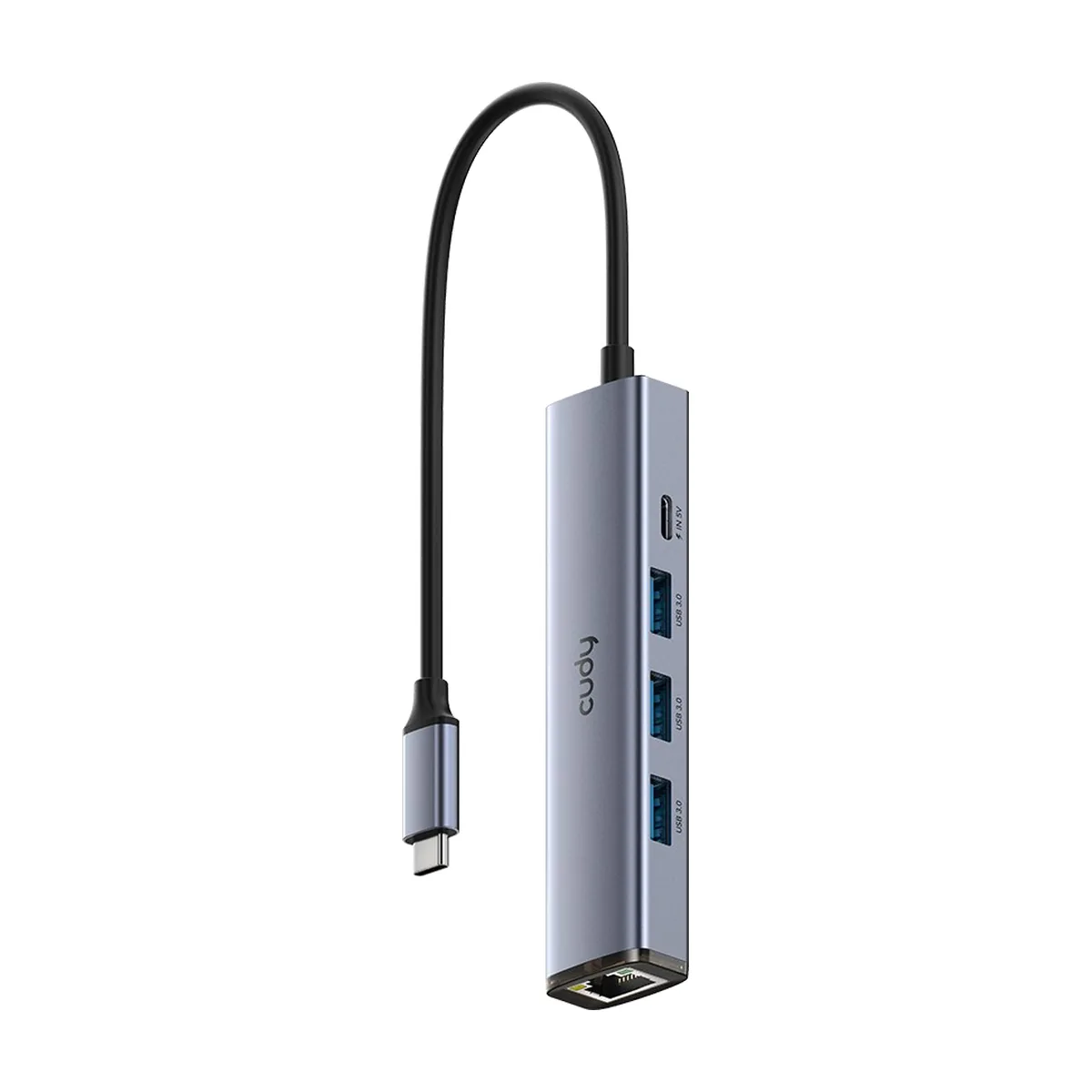 Концентратор USB CUDY UH605, USB Type-C, USB + RJ-45, USB Type-C
