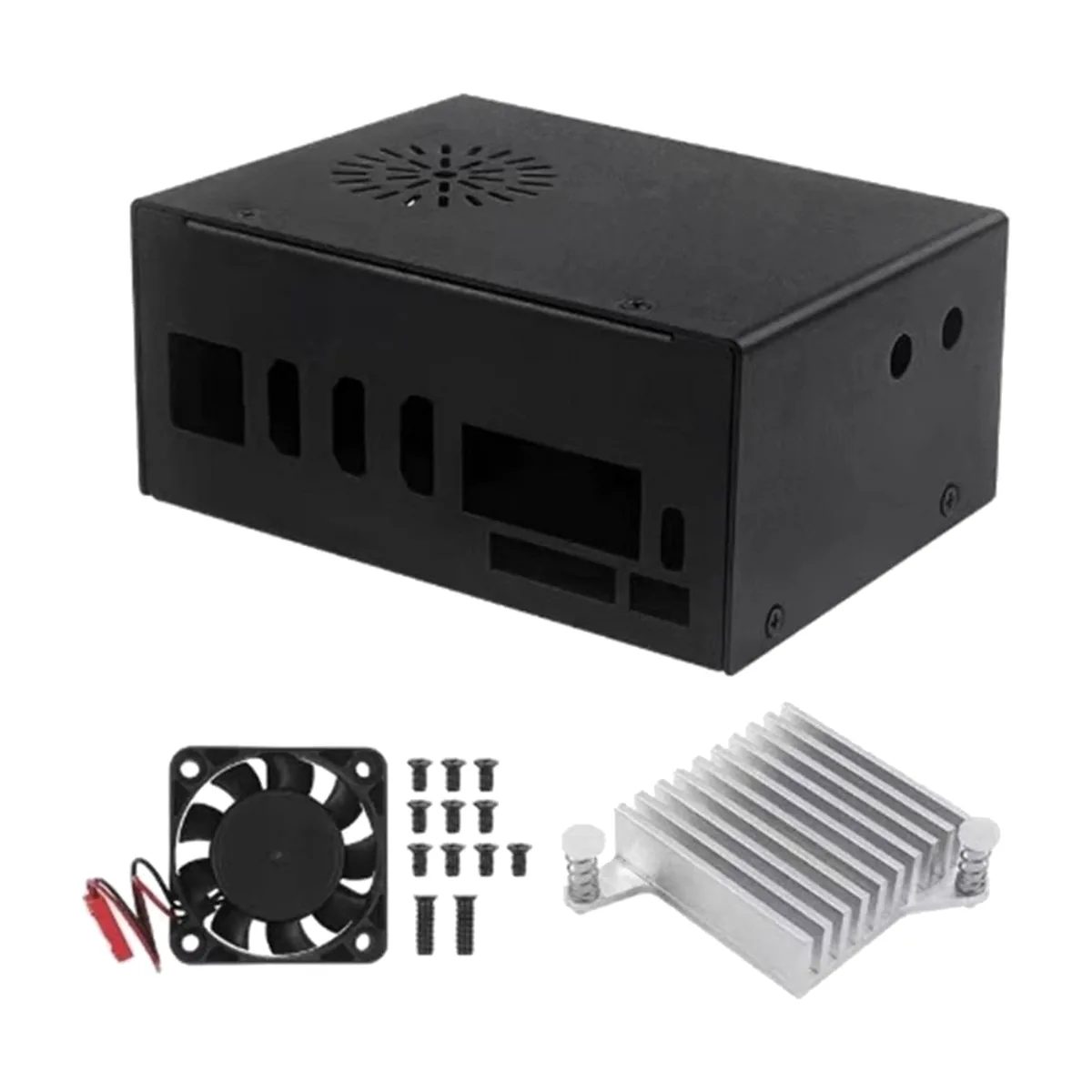 Компьютерный корпус Orange pi 5 plus metal case + heatsink +fan, Type 1
