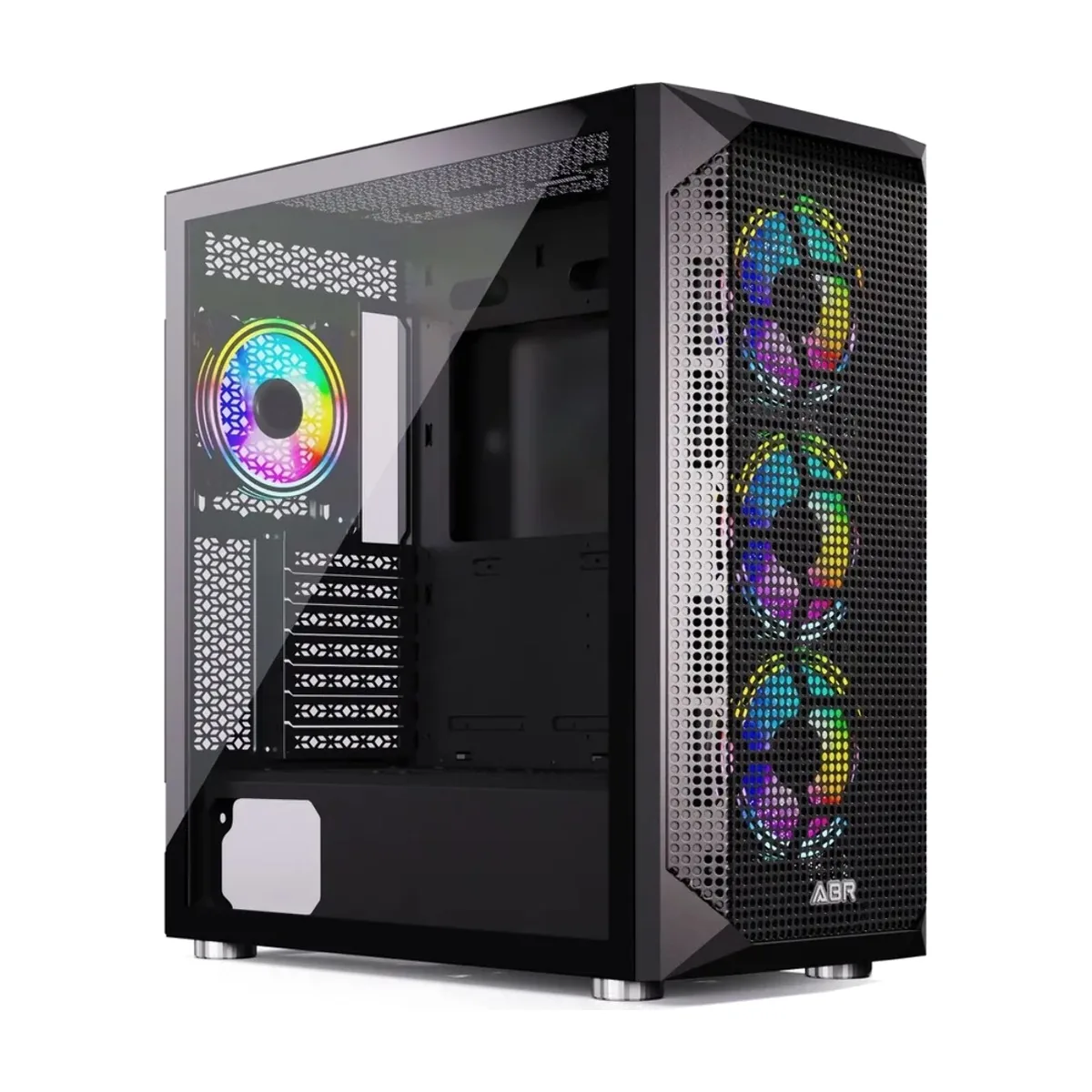 Компьютерный корпус ABR Quantum черный (1хUSB Type-C, 2хUSB 2.0, HD Audio, 4xRGb Fan, ATX, E-ATX)