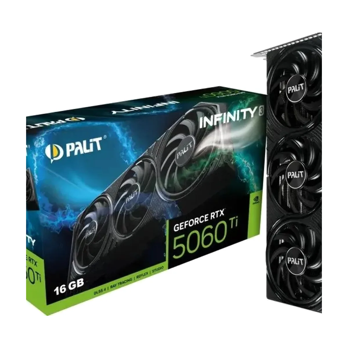 Видеокарта Palit GeForce RTX 5060 Ti Infinity 3, 16 GB GDDR7, 128 bit, 3xDisplayPort, HDMI, GPU 2407 MHz