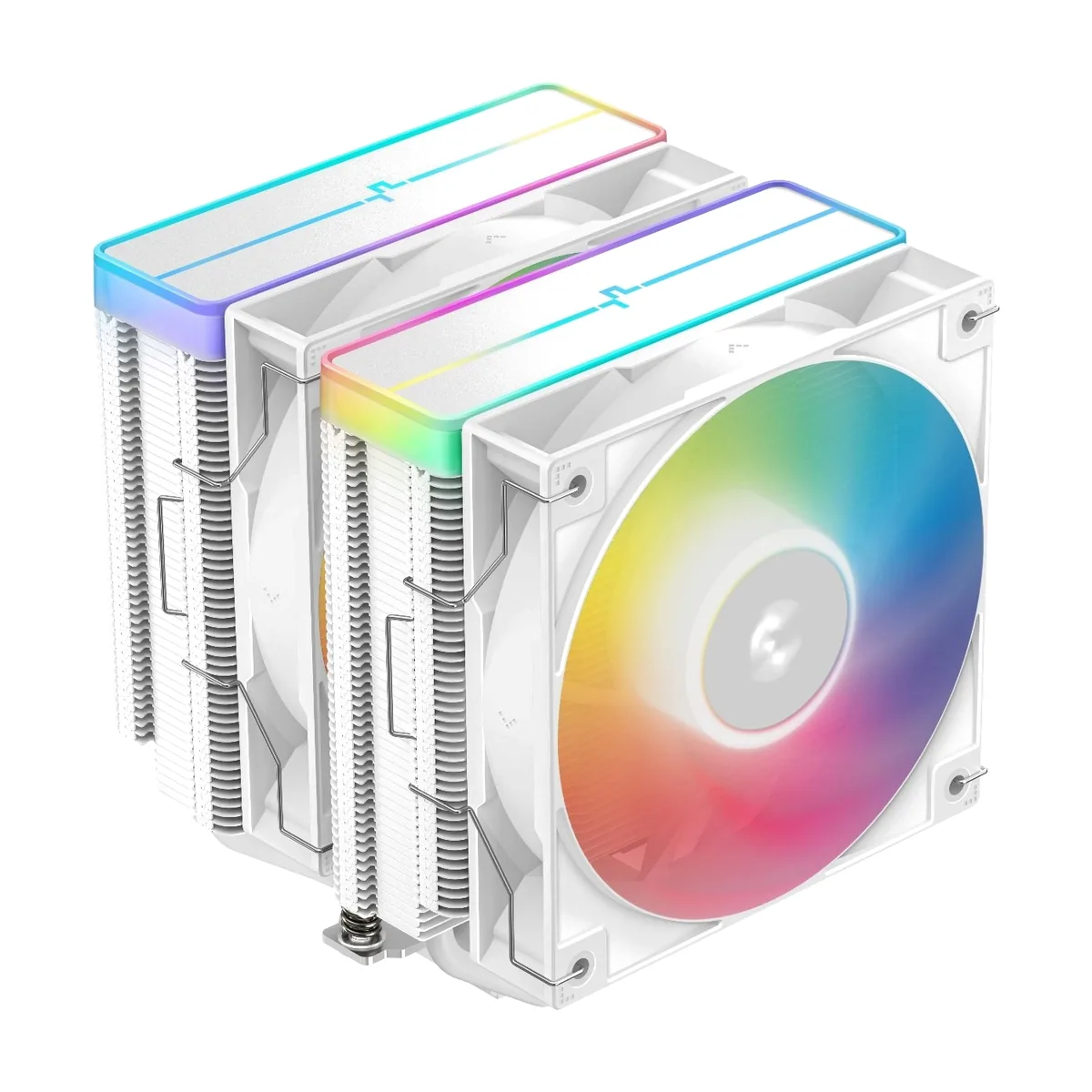 Кулер для процессора DEEPCOOL AG620 WH ARGb V2 LGA20XX/1700/1200/115X/AM5/AM4 (9шт/кор, TDP 260W, PWM, ARGb DUAL Fan 120мм, 6 тепл. трубок, белый) RET