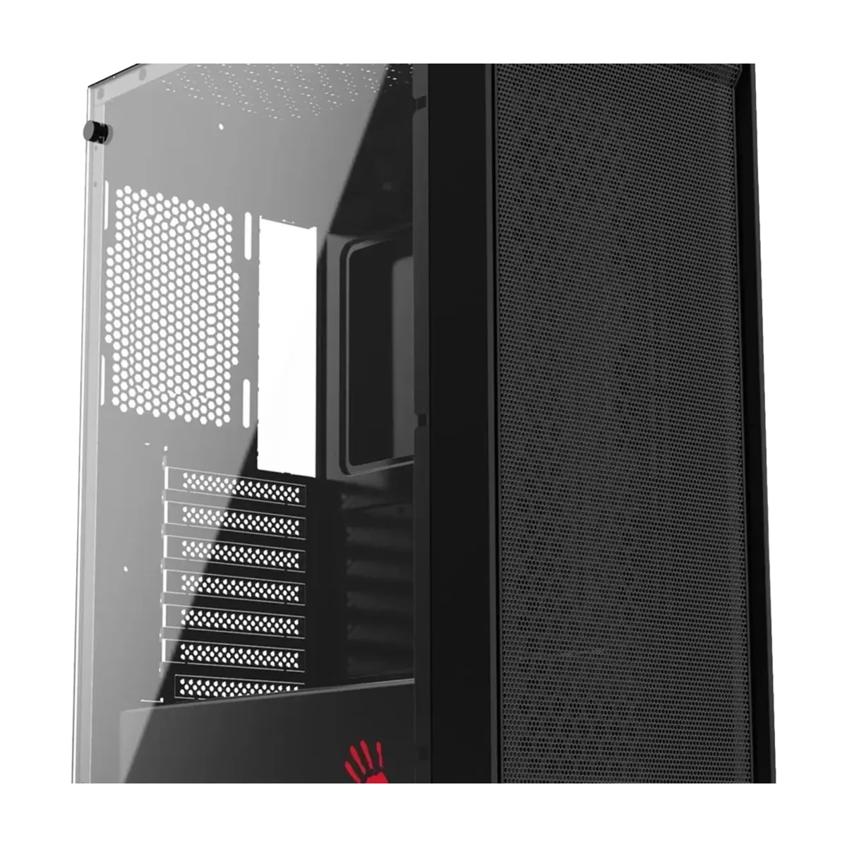 Компьютерный корпус Bloody BD-CC114 черный без БП ATX 8x120мм 1xUSB 2.0 1xUSB 3.0 audio bott PSU