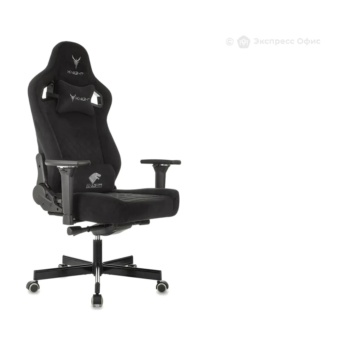 Кресло игровое Knight Hunter черный, Alfa Black крестов. металл