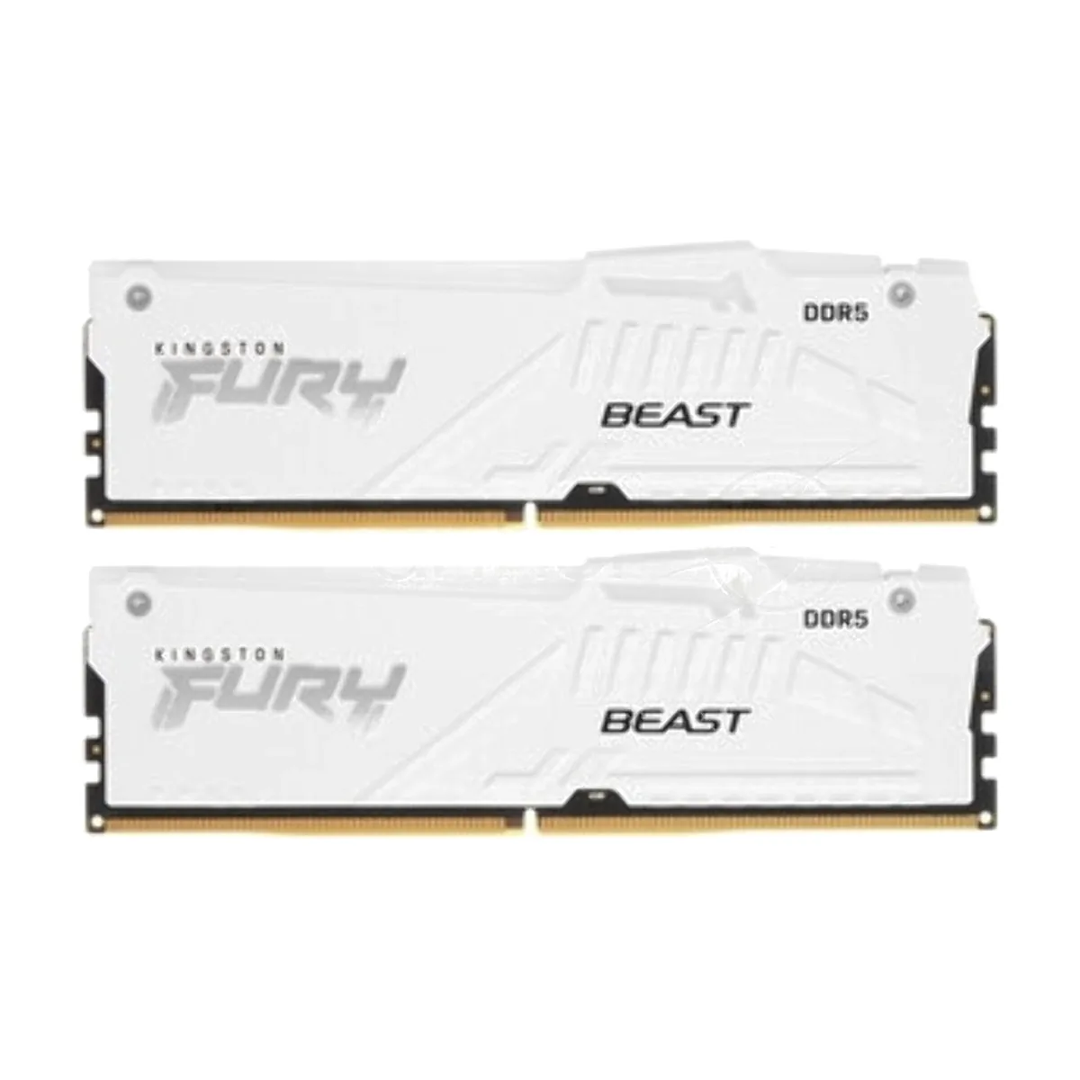 Оперативная память Kingston Fury Beast, DDR5, 32Gb (2x16 Gb), 6400 MHz, CL32, радиатор, RGB, белый