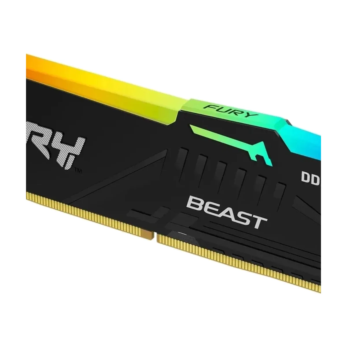 Оперативная память Kingston Fury Beast, DDR5, 16Gb (1x16 Gb), 6400 MHz, CL32, радиатор, RGb, черный