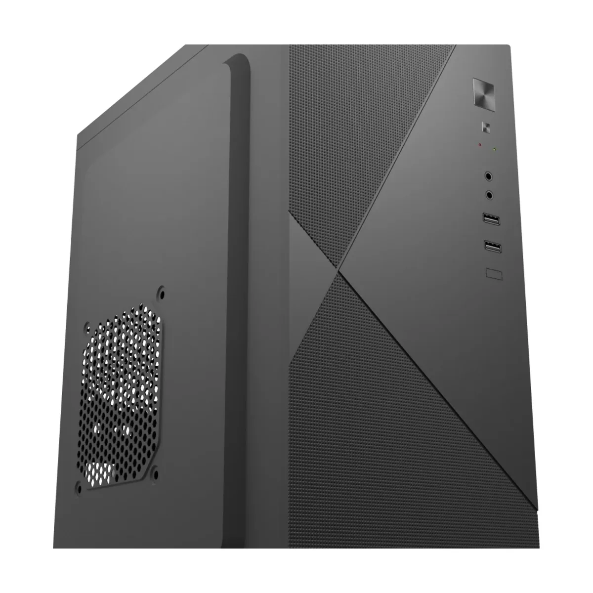 Компьютерный корпус с блоком питания 450Вт. Case Forza mATX, 450W, 2xUSB 2.0, Black, w/o FAN, 8 см fan PSU, power cord