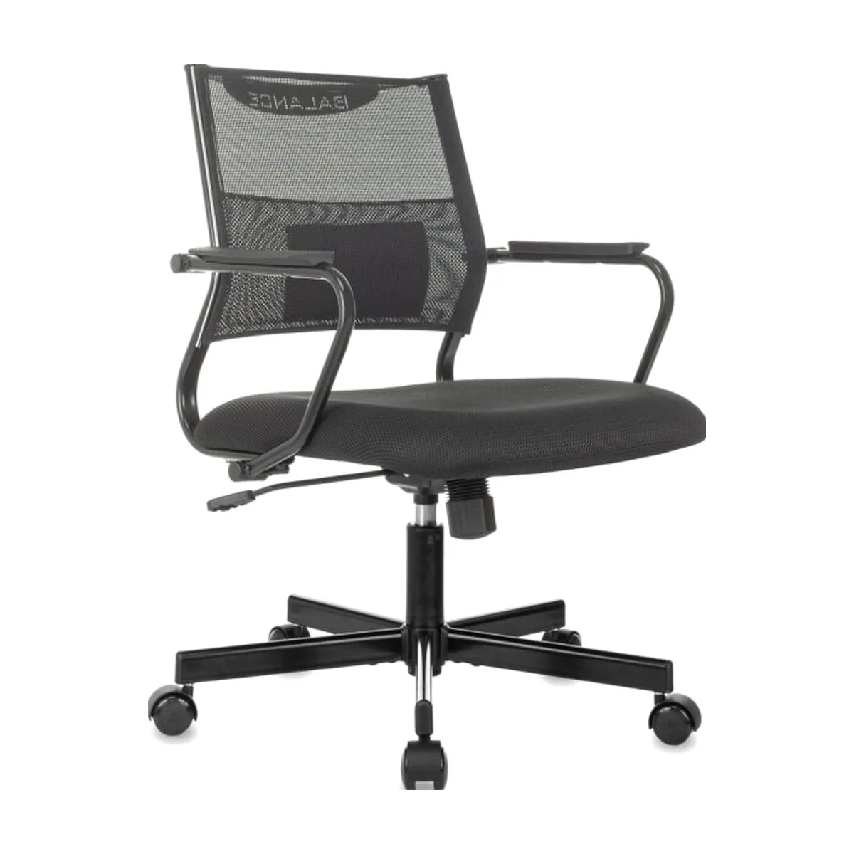 Кресло офисное Бюрократ CH Balance-Low черный Elastic-102 TW-11 сетка/ткань, низк. спин. крестов. металл черный