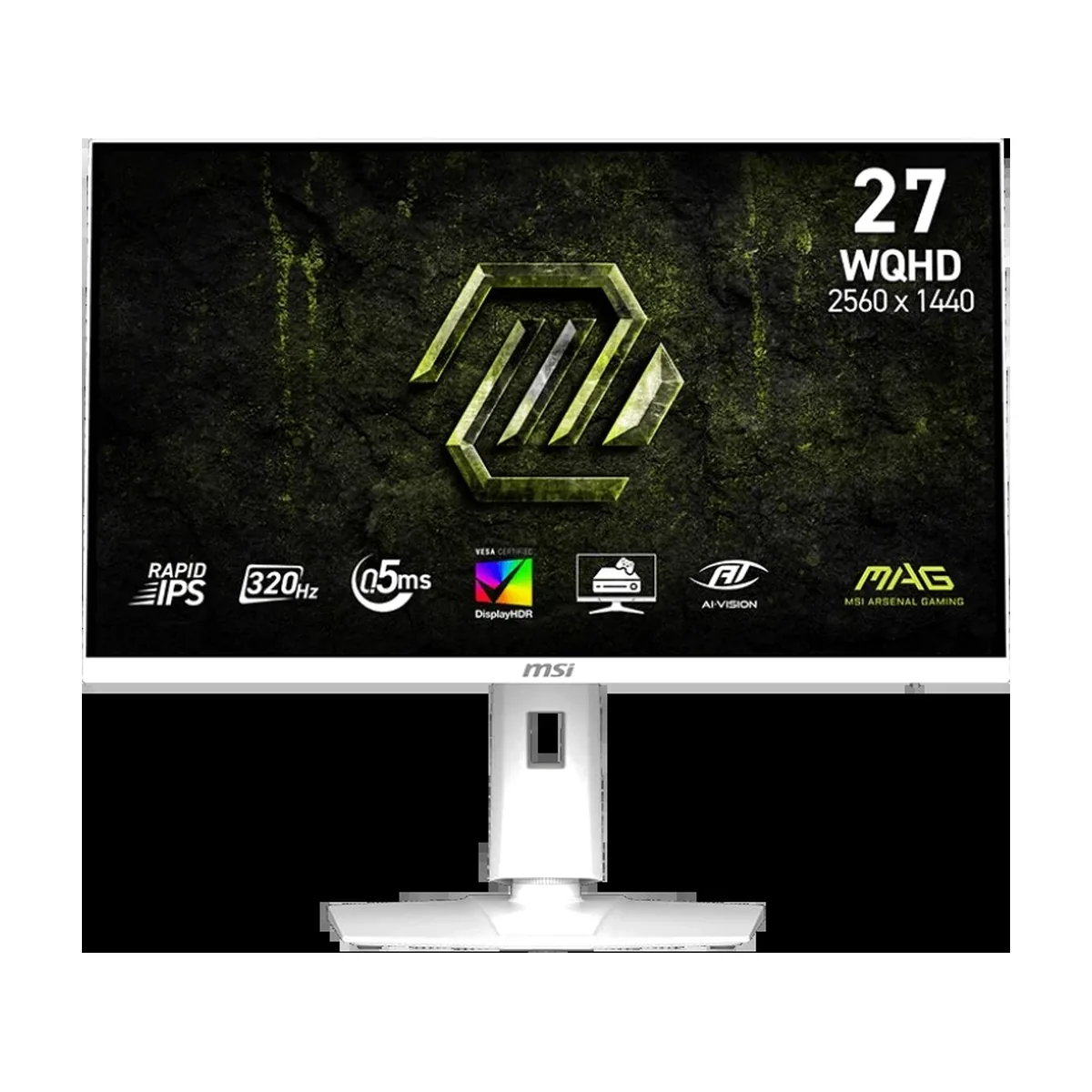 Монитор 27" MSI MAG 274QRFW X32 IPS 2560x1440, 320 Гц, 0.5 мс, 16:9, 300 кд/м², HDMI 2.1, DP, USB-C, 3.5 Jack, Adaptive-Sync, HDR10, DisplayHDR 400, белый