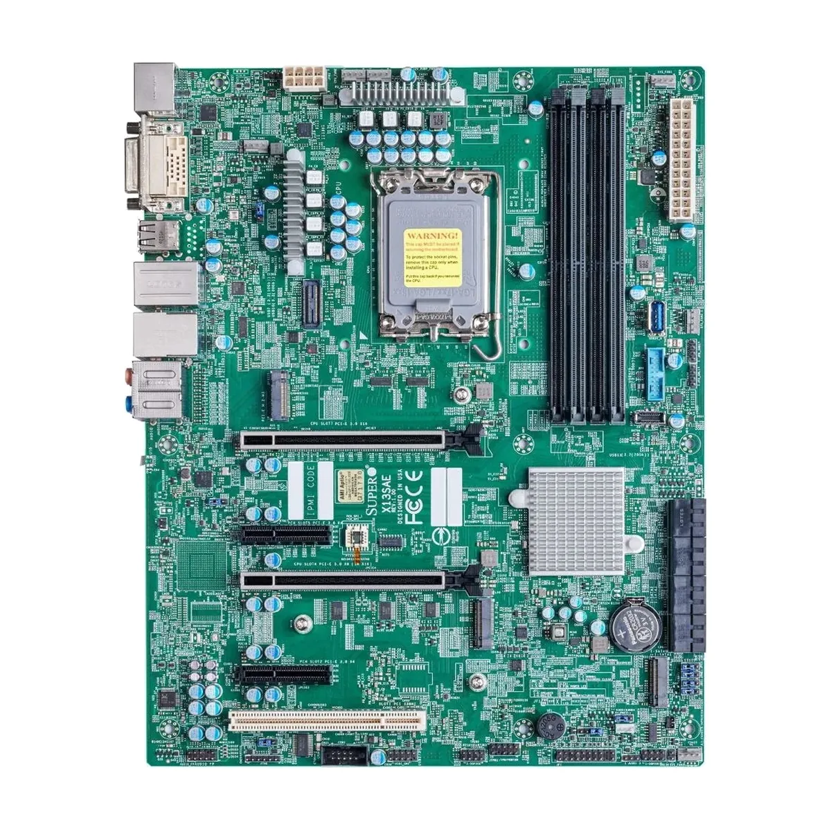 Материнская плата Supermicro X14SAE, LGA1851, Intel W880, 4xDDR5, 8xSATA, 2xM.2 PCIe, 2xPCIe 5.0 x16, 1xPCIe 4.0 x4, 1xHDMI, 1xDisplayPort, 1xThunderbolt 4, 1x2.5Gb LAN, 1x1Gb LAN, 3xUSB 3.2 Gen2 Type-A, 1xUSB 3.2 Gen2x2 Type-C, 1xUSB4 Type-C, 5x3.5 мм, 7.1, ATX