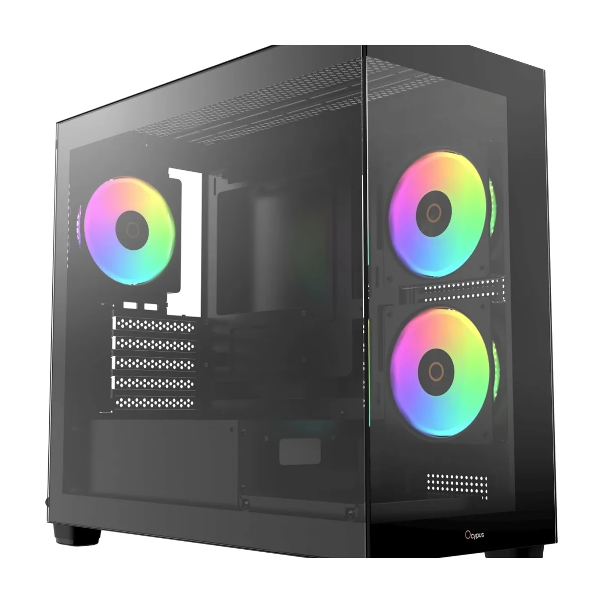 Компьютерный корпус Ocypus Gaммa C52 BK ARGB mATX/win/black/3 ARGB fans/no PSU/Tempered Glass