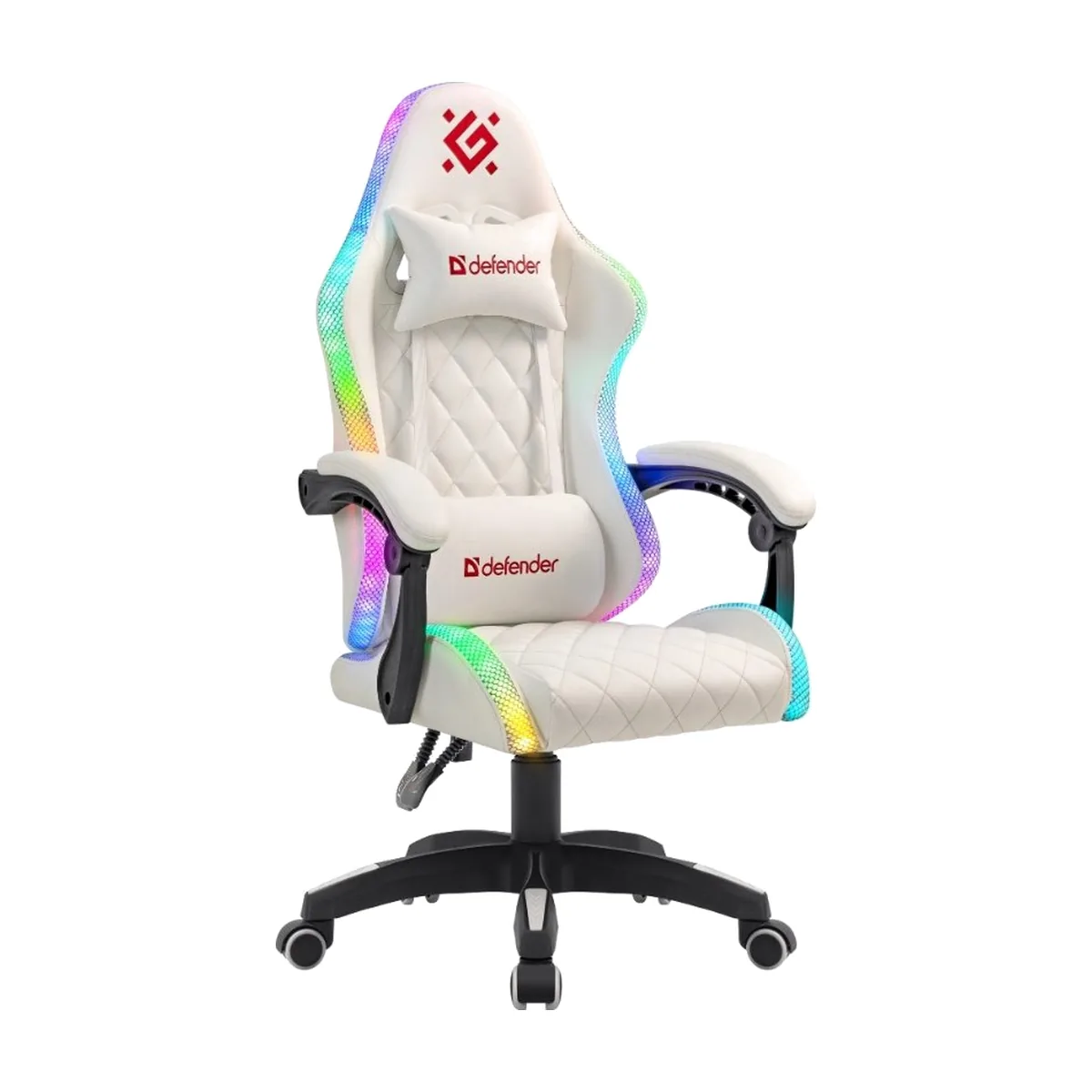 Кресло игровое Defender Energy белый, RGb, класс 4, PU
