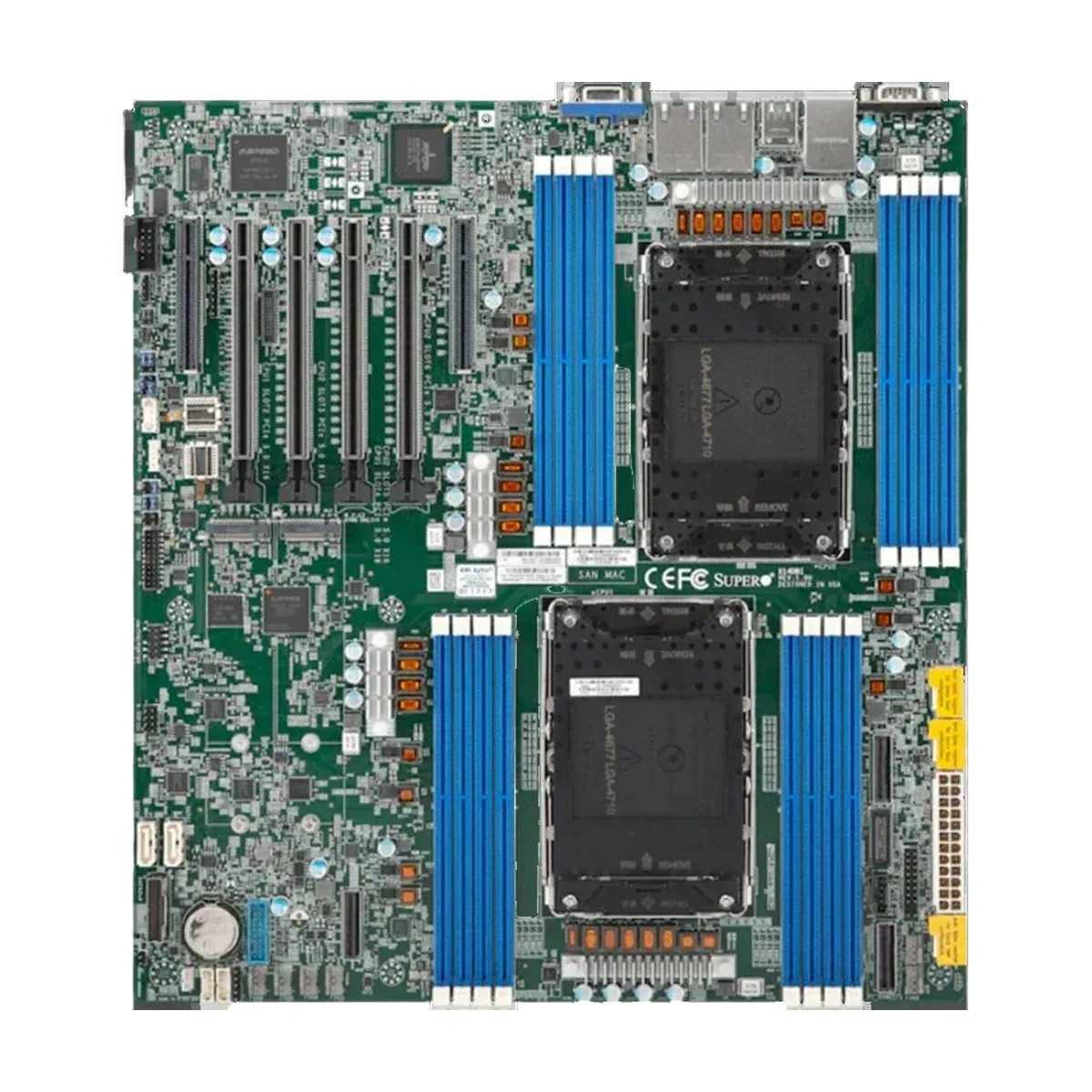 Материнская плата Supermicro X14DBI, LGA4710, SoC, 16xDDR5, 10xSATA, 2xM.2 PCIe 5.0 x4, 4xPCIe 5.0 x16, 2xPCIe 5.0 x8, 1xVGA, 2x 1Gb LAN, 4xUSB 3.2 Gen1, E-ATX