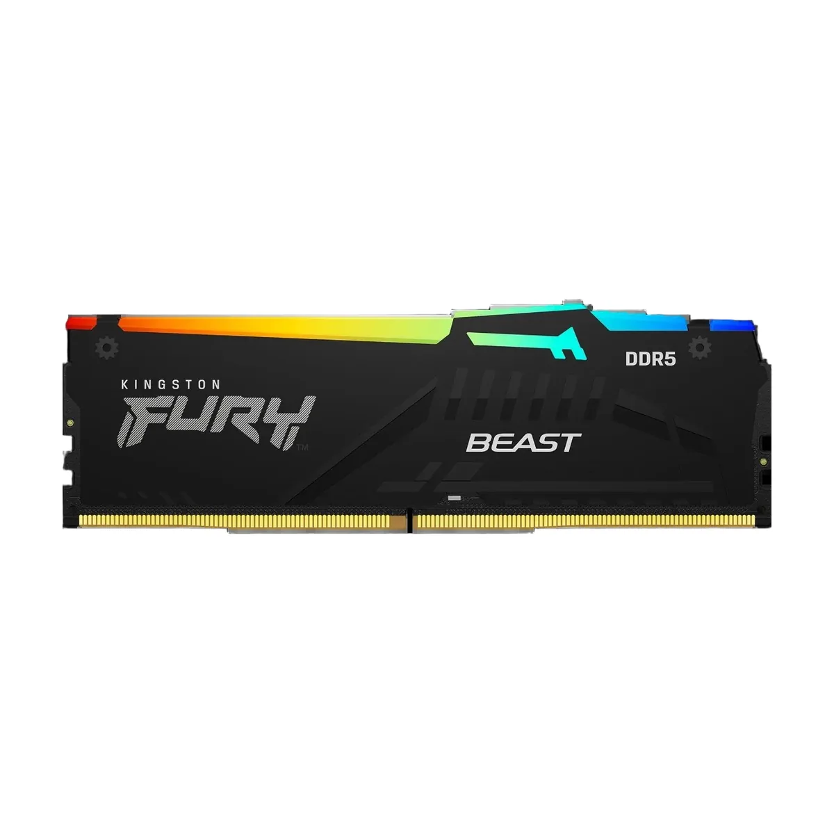 Оперативная память Kingston Fury Beast RGB, DDR5, 32GB (1x32GB), 6000 MHz, CL36, с радиатором, RGB, черный