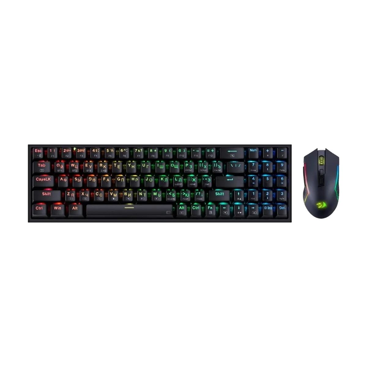 Комплект клавиатура+мышь Redragon S136 беспроводной, USB + Bluetooth, 8000 DPI, чёрный