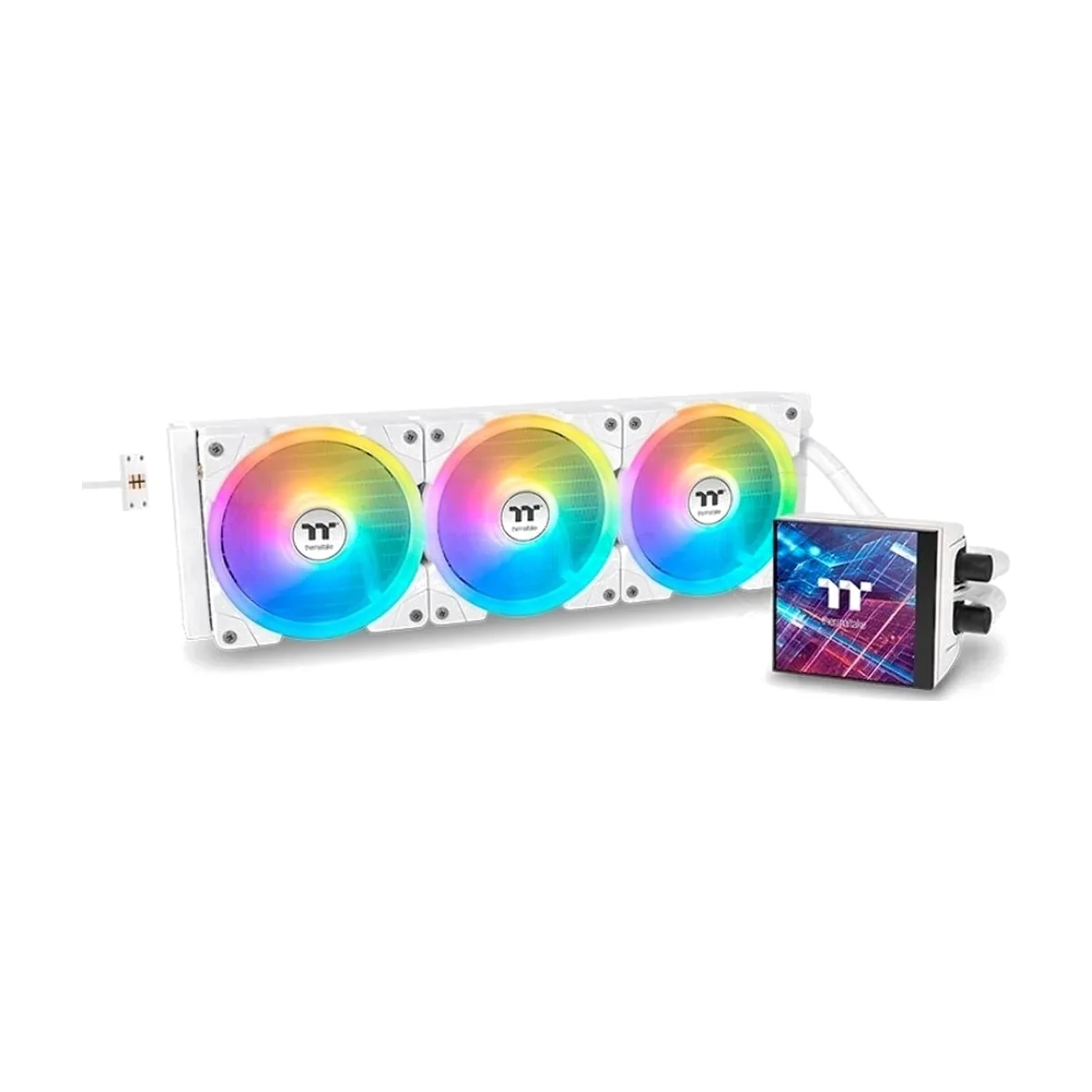 Система жидкостного охлаждения Thermaltake MAGFloe 420 Ultra Snow ARGB Soc-AM5/AM4/1200/1700/1851 белый 4-pin 34.5dB Al+Cu LCD Ret (CL-W452-PL14SW-A)