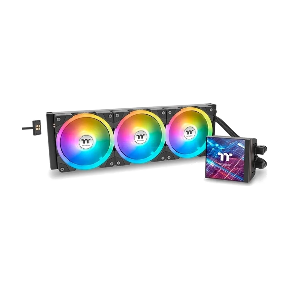 Система жидкостного охлаждения Thermaltake MAGFloe 420 Ultra ARGB Soc-AM5/AM4/1200/1700/1851 черный 4-pin 34.5dB Al+Cu LCD Ret (CL-W451-PL14SW-A)