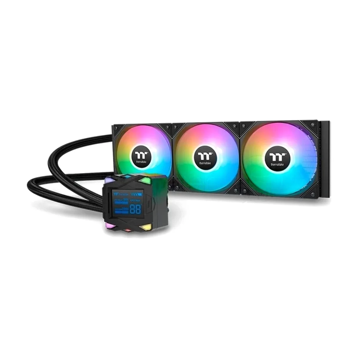 Система жидкостного охлаждения Thermaltake LA360-S ARGB Soc-AM5/AM4/1200/1700/1851 черный 4-pin 38.35dB Al+Cu LCD 360W Ret (CL-W462-PL12SW-A)