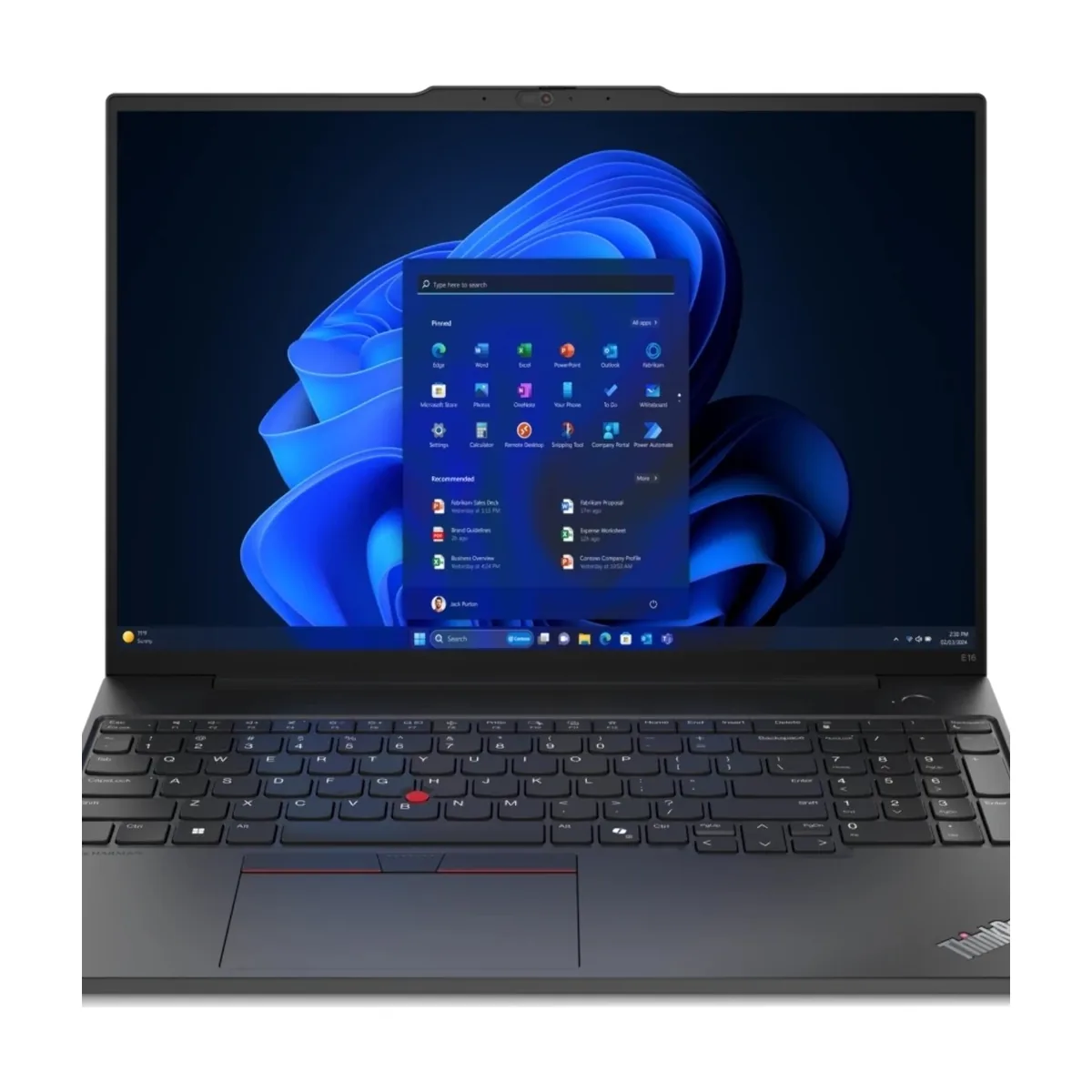 Ноутбук Lenovo ThinkPad E16 Gen 2/16"/IPS/Core Ultra 5 125U/16Gb/512Gb/SSD/Intel Graphics/Без ОС/черный/1.81kg