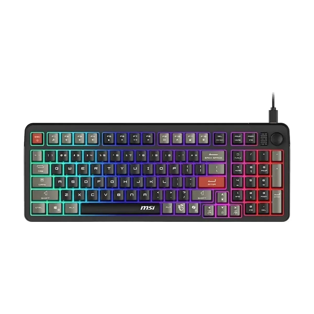 Клавиатура MSI GK110 черный/серый USB for gamer LED (S11-04RU258-HH9)
