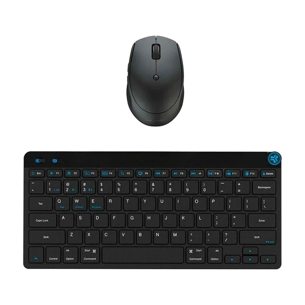Комплект клавиатура+мышь JLab GO беспроводной, USB, 1600 DPI, чёрный