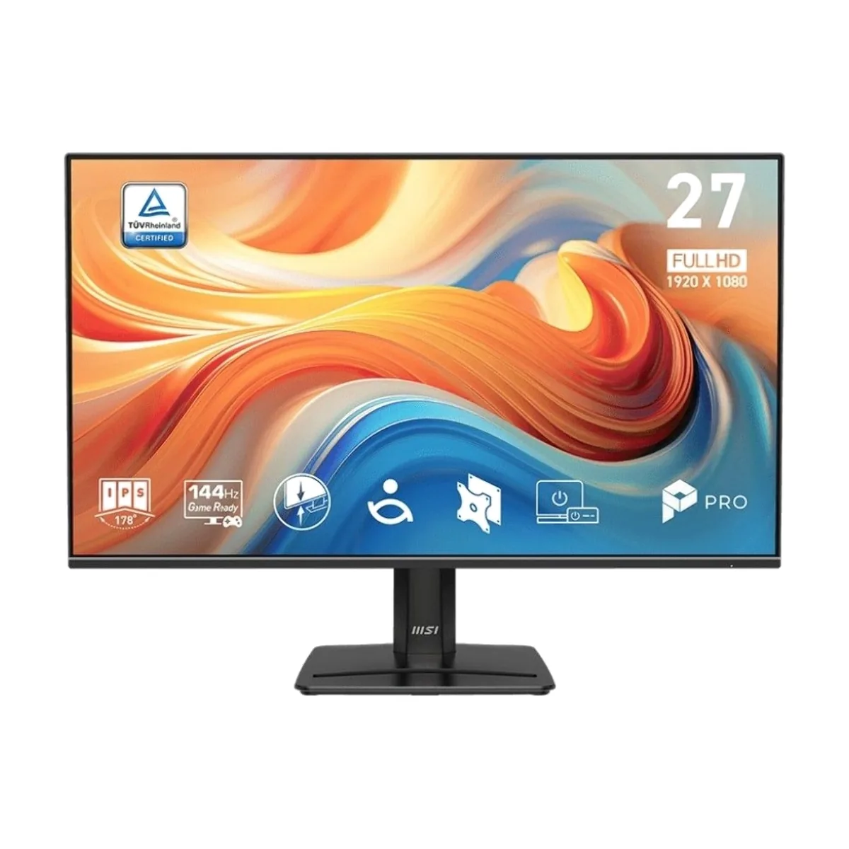 Монитор 27" MSI Pro MP271 E14A IPS 1920x1080, 144 Гц, 1 мс (MPRT), 16:9, 300 кд/м², VGA, HDMI 2.0, DP 1.2a, 3.5 Jack, динамики (2x2 Вт), HDR10, Adaptive-Sync, черный