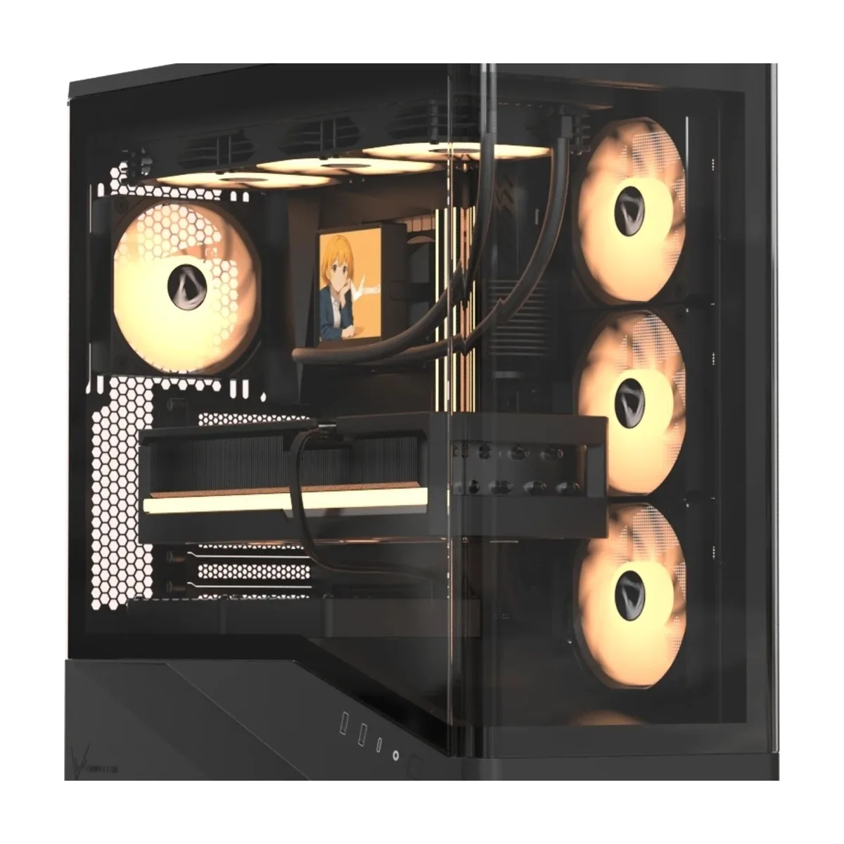Компьютерный корпус Formula V Line Crystal U9 PA Black, ATX, TYPE-C*1, USB3.0*2, Curved Glass, SIDE 3x PERFORMANCE ARGB, REAR 1x PERFORMANCE ARGB