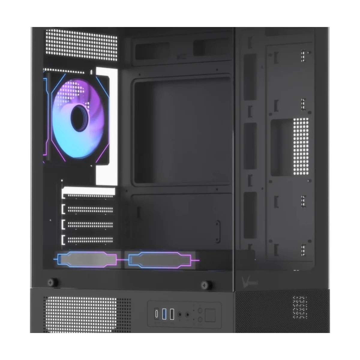 Корпус Formula Crystal Z1CM v2 черный без БП mATX 5x120мм 1xUSB3.0 audio bott PSU