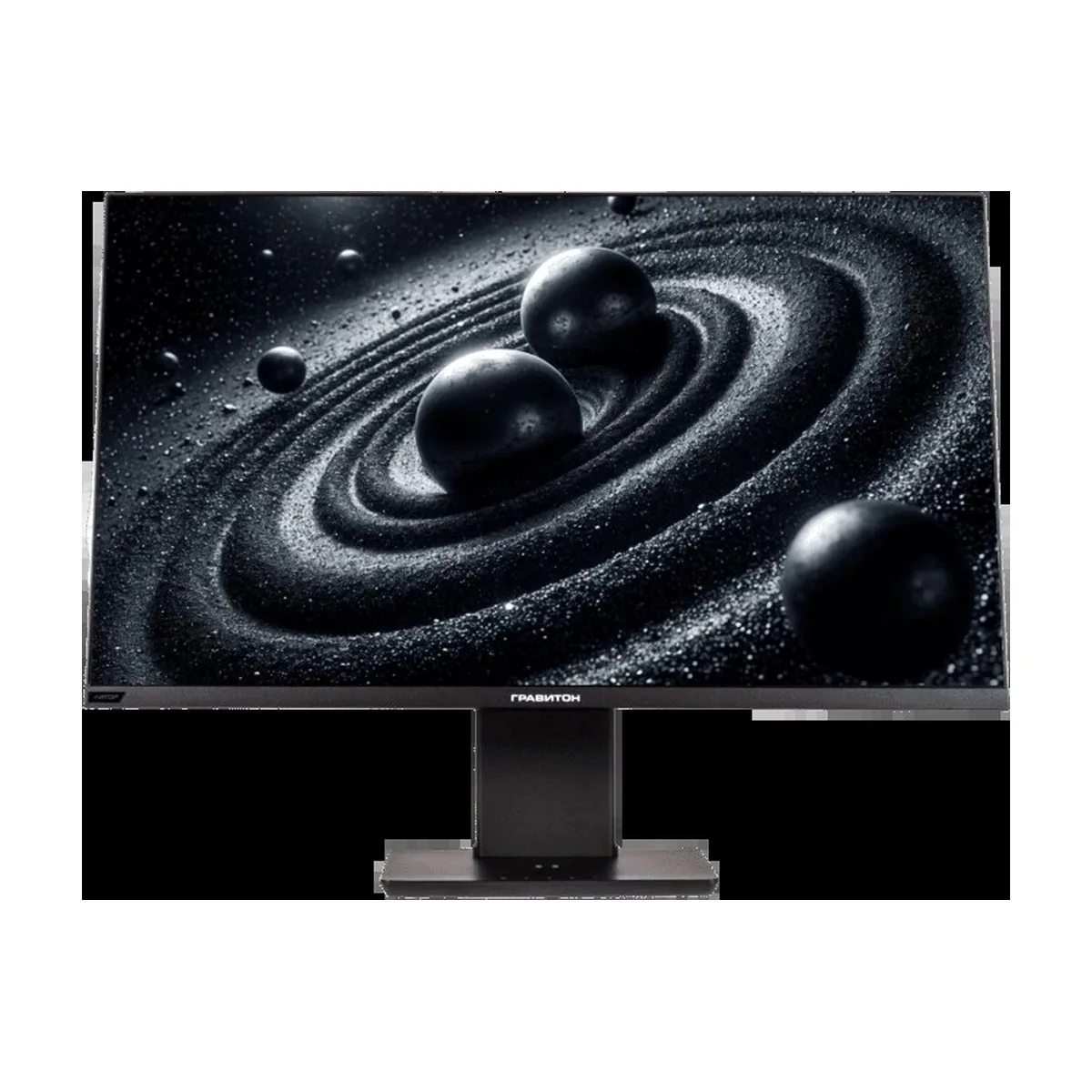 Монитор 27" "Гравитон" МН27П "Автор" IPS 2560x1440, 100 Гц, 5 мс, 16:9, 250 кд/м², HDMI 2.0, DP 1.4, USB-C (65 Вт PD + DP), USB Hub (2×USB-A 3.2 + 1×USB-B), 3.5 Jack, динамики (2×2 Вт), HDR10, Adaptive-Sync, Qi-зарядка (15 Вт), черный