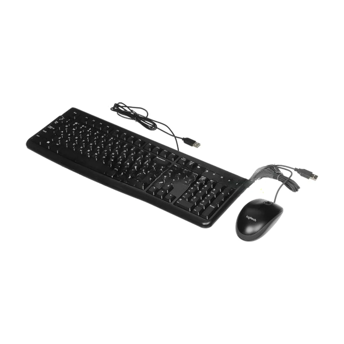 Комплект клавиатура+мышь Logitech MK120 проводной, USB, 1000 DPI, чёрный (неоригинальная гравировка)