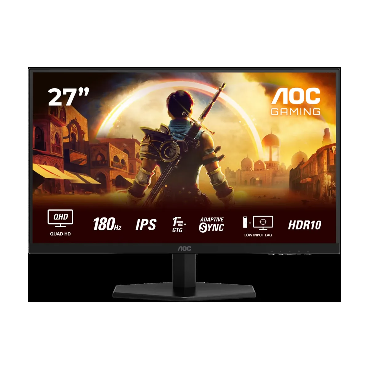 Монитор 27" AOC Q27G42XE IPS 2560x1440, 180 Гц, 1 мс, 16:9, 300 кд/м², 2xHDMI, DisplayPort, встроенные динамики, черный