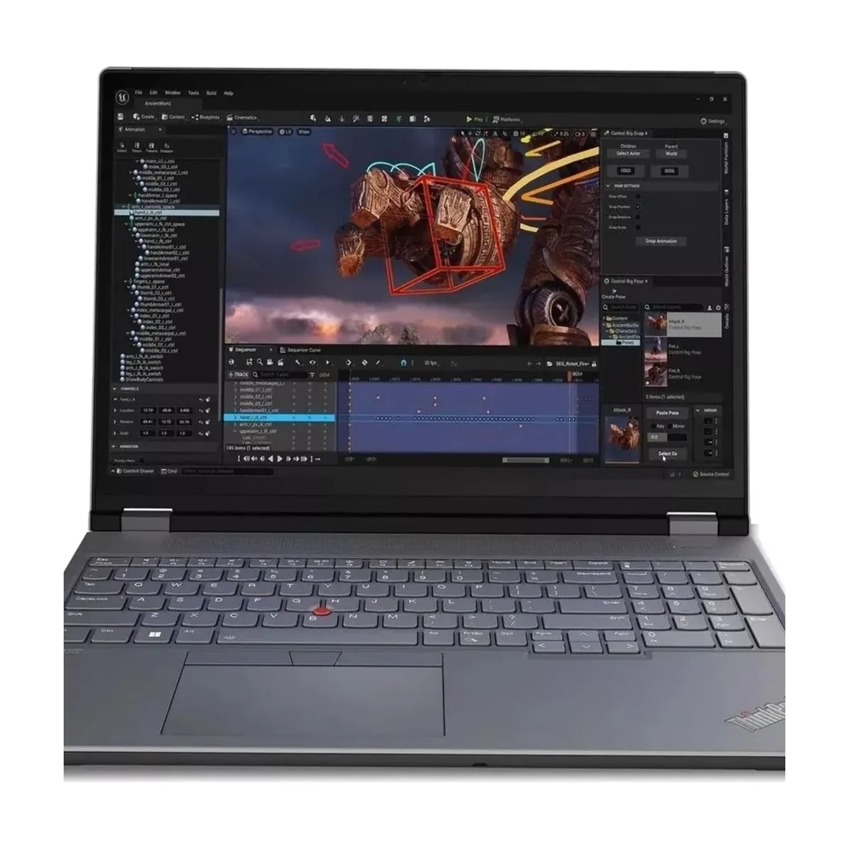 Ноутбук Lenovo ThinkPad P16 Gen 2/16"/IPS/Intel Core i7 14700HX/16Gb/512Gb/SSD/NVIDIA RTX 2000 Ada 8Gb/Windows 11 Pro/серый/2.6kg