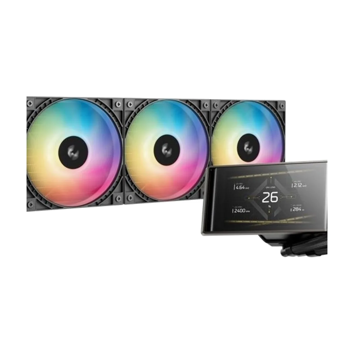 Система водяного охлаждения Deepcool LT360 Vision ARGB черный, алюминий/медь, 2500 об/мин, 33.66 дБ, 4 pin, 350 Вт