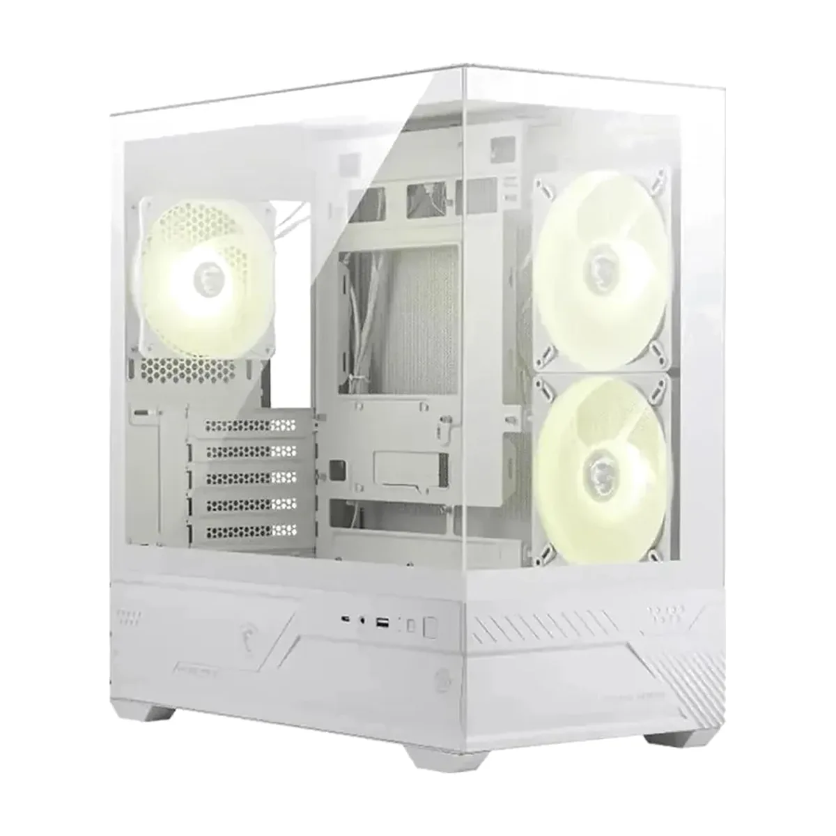 Корпус для ПК MSI MAG PANO M110R WHITE , Micro-ATX, 1xUSB 3.2 Gen 1, 1xUSB 3.2 Gen2x2 Type-C, 2x140mm, ARGB Reverse Blade Fan, 1x120mm ARGB Fan, ARGB+PWM Control Board, TG