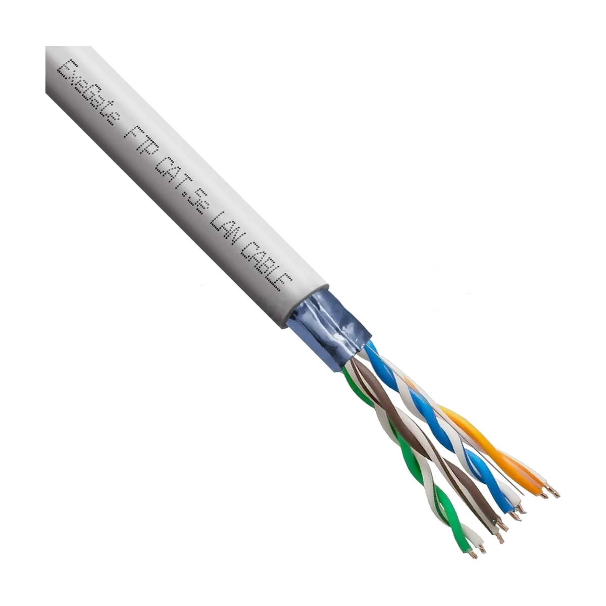 Кабель ExeGate FUTP4-C5e-CU-S24-IN-PVC-GY-305-FLUKE FTP 4 пары кат.5e медь, 0.52мм (24AWG), FLUKE® test pass, экран, 305м, серый, PVC