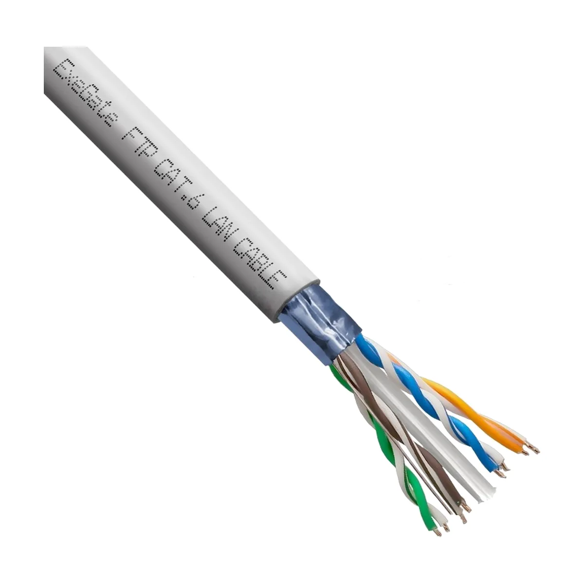 Кабель ExeGate FUTP4-C6-CCA-S23-IN-PVC-GY-305 FTP 4 пары кат.6 CCA, 0.57мм (23AWG), экран, 305м, серый, PVC