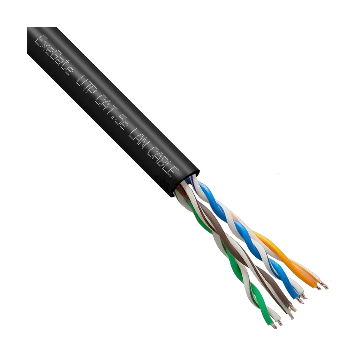 Кабель ExeGate UTP4-C5e-CU-S25-OUT-PE-BK-305-FLUKE UTP 4 пары кат.5e медь, 0.45мм (25AWG), FLUKE® test pass, внешн., без троса, 305м, черн., PE