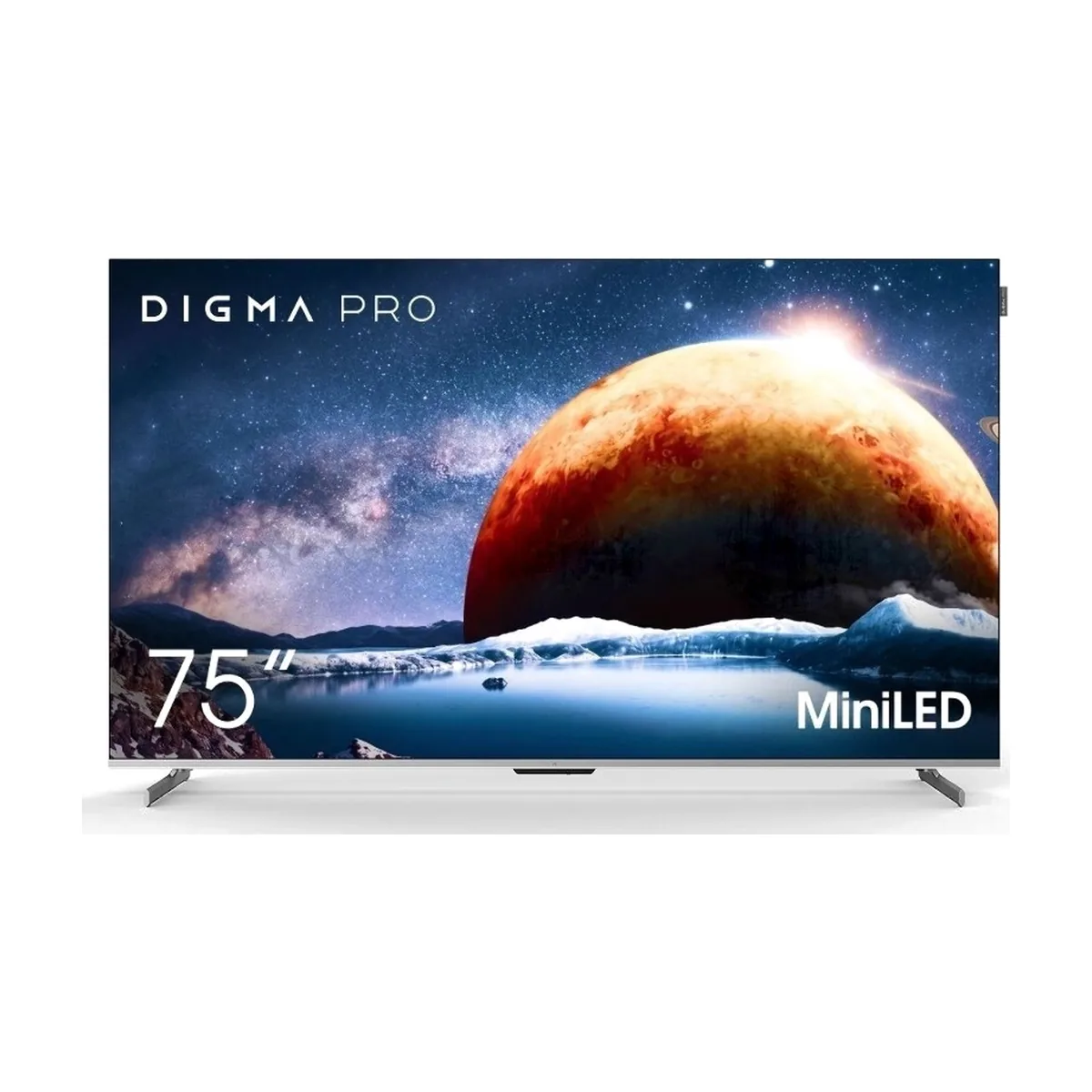 Телевизор Digma PRO 75" 75Q серебристый Mini-LED QLED UHD 144Hz Smart TV Google TV 3GB/32GB