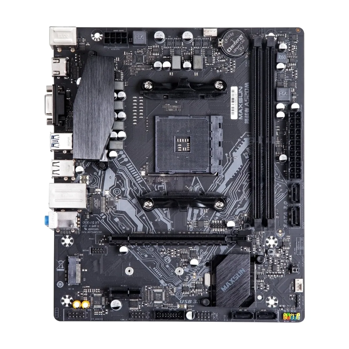 Материнская плата Maxsun MS-Challenger A520M, AM4, AMD A520, 2xDDR4, 4xSATA, 1xM.2, 1xPCIe 3.0 x16, 1xPCIe 3.0 x1, 1xVGA, 1xHDMI, 1x 1Gb LAN, 2xUSB 3.2 Gen1, 4xUSB 2.0, 3x3.5 мм, 5.1, microATX