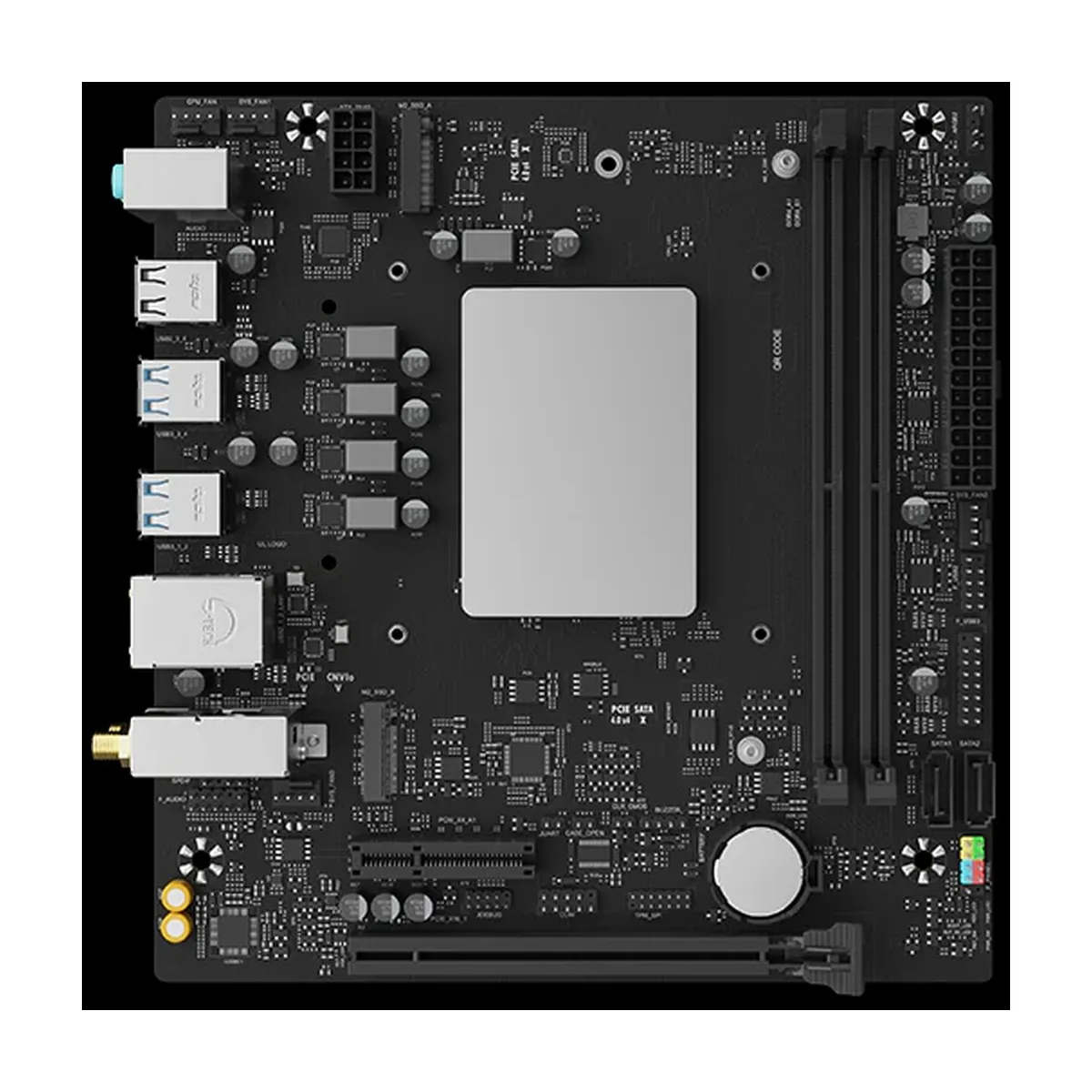 Материнская плата Maxsun MS-MoDT 205H D4 WIFI, SoC (System on Chip), 2xDDR4 DIMM, 2xSATA 6Gb/s, 4xM.2, 1xPCIe x16, 1xPCIe x4, 1xPCIe x1, 1x1Gb LAN, 6xUSB 3.2 Gen1, microATX
