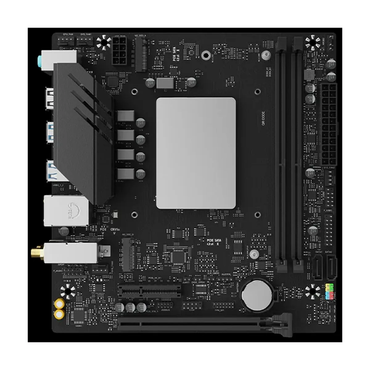 Материнская плата Maxsun MS-MoDT 230H D4 WIFI, SoC, Intel 230H SoC, 2xDDR4, 2xSATA, 1xPCIe 5.0 x16, 1xPCIe x4, 2xM.2, 1x 1Gb LAN, 4xUSB 3.2 Gen2, 6xUSB 2.0, 3x3.5 мм, 7.1, microATX