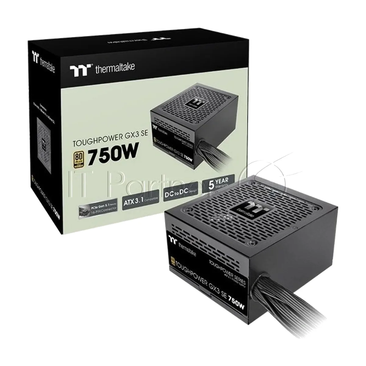 Блок питания Thermaltake Toughpower GX3 SE 750W, 750Вт, 80+ Gold, 120мм, немодульный, черный