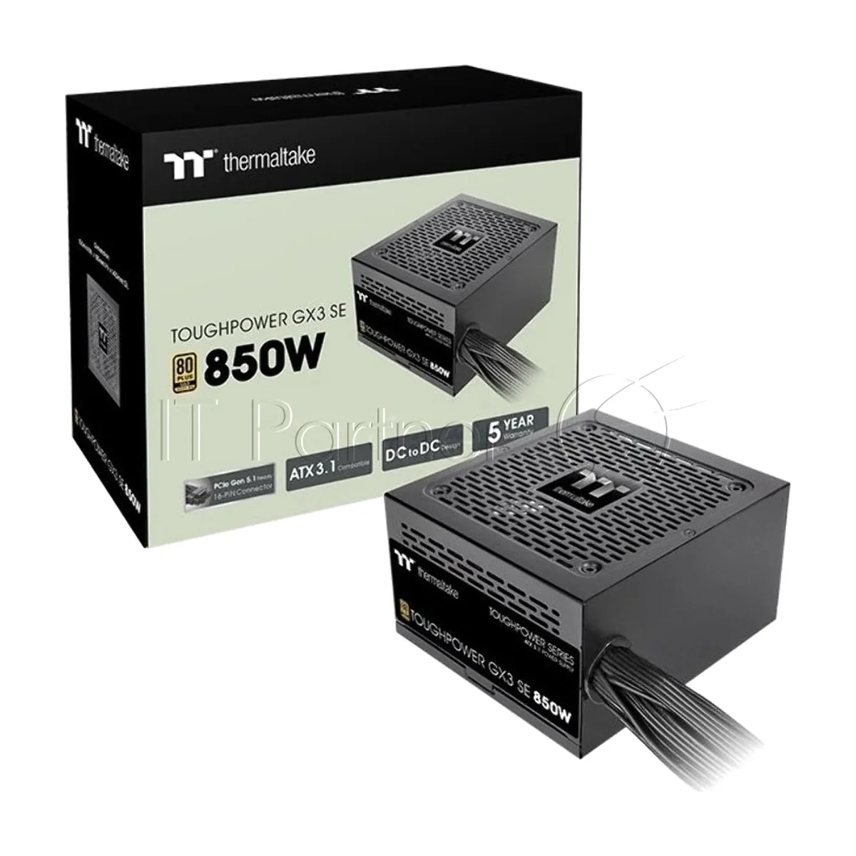 Блок питания Thermaltake Toughpower GX3 SE 850W, 850Вт, 80+ Gold, 120мм, немодульный, черный