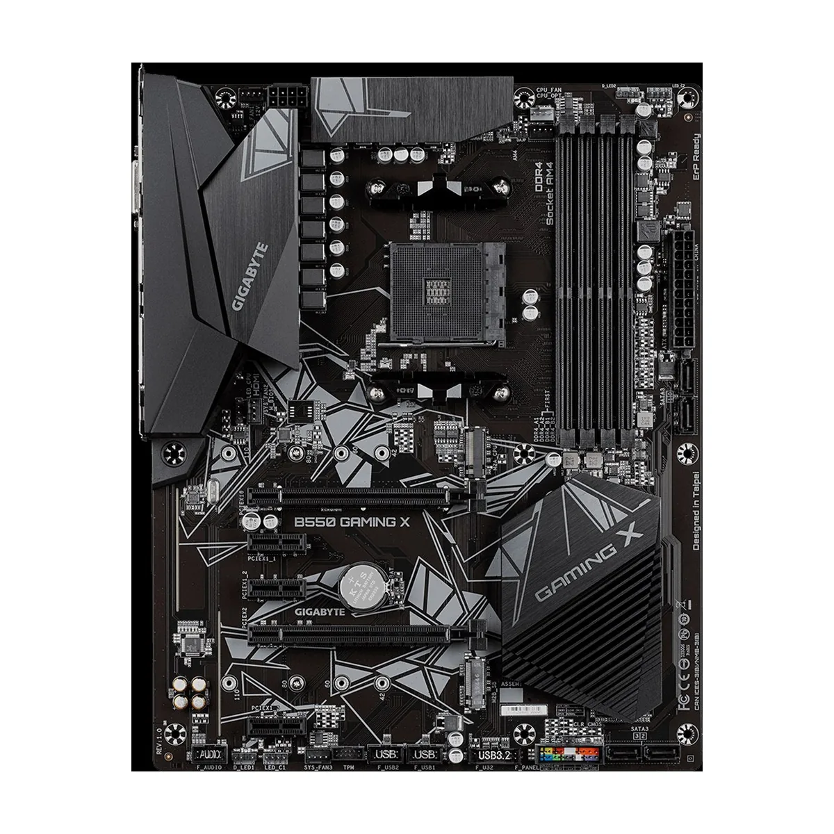 Материнская плата Gigabyte B550 X GAMING, AM4, AMD B550, 4xDDR4, 4xSATA, 2xM.2, 1xPCIe 4.0 x16, 1xPCIe 3.0 x4, 2xPCIe 3.0 x1, 1xHDMI, 1xDisplayPort, 1x 2.5Gb LAN, 1xUSB 3.2 Gen 2, 3xUSB 3.2 Gen 1, 1xUSB Type-C, 2xUSB 2.0, 2x3.5 мм, 7.1, ATX