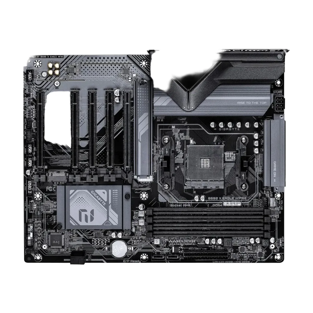 Материнская плата Gigabyte B550 X EAGLE WIFI6E, AM4, AMD B550, 4xDDR4, 4xSATA 6Gb/s, 2xM.2, 1xPCIe 4.0 x16, 4xPCIe 3.0 x1, 1xHDMI, 1x 2.5Gb LAN, 4xUSB 2.0, 3xUSB 3.2 Gen 1, 1xUSB 3.2 Gen 2, 1xUSB Type-C, 3x3.5 мм, 7.1, ATX