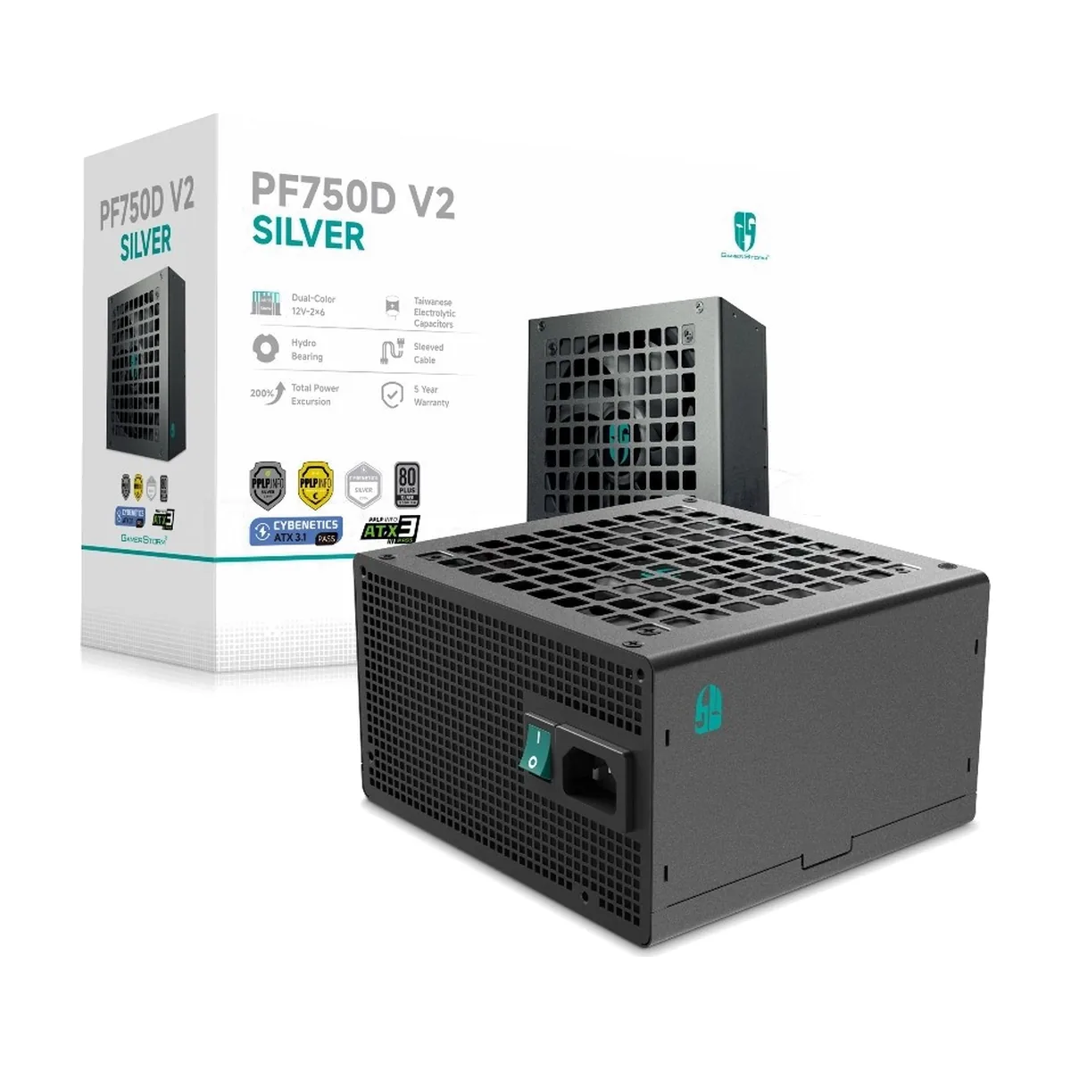 Блок питания Deepcool ATX 750W PF750D V2 80+ silver (20+4pin) APFC 120mm fan 3xSATA RTL