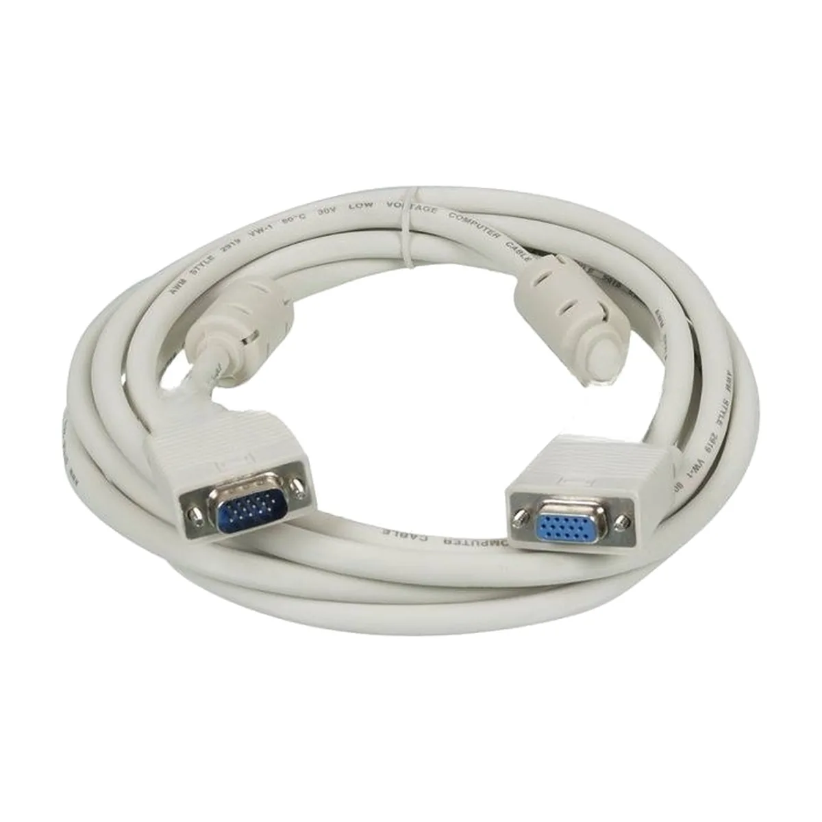Кабель-удлинитель SVGA Ningbo VGA HD15 (m)/VGA HD15 (f) 3м феррит.кольца