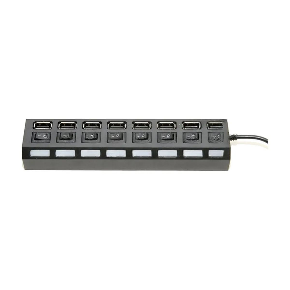 USB-концентратор USB 5bites HB27-203PBK 7*USB2.0 / БП 5В-2А / 1M / черный